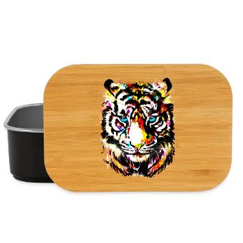 Tiger - Bunter Tiger - Tigazprint - Lunch Box - Schwarz - Vorne