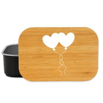 coeur blanc cadeau saint valentin - Boîte à goûter - noir - Devant