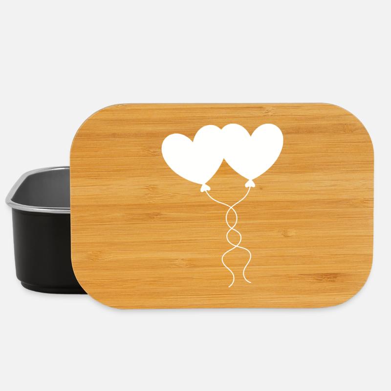 coeur blanc cadeau saint valentin - Boîte à goûter - noir