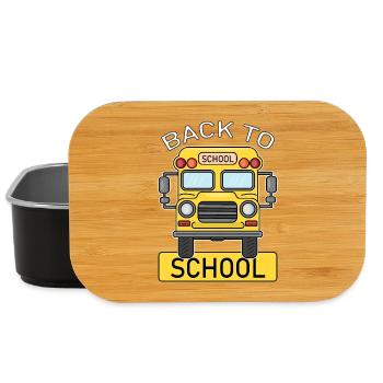 Back to school Schulbeginn Schulbus - Lunch Box - Schwarz - Vorne