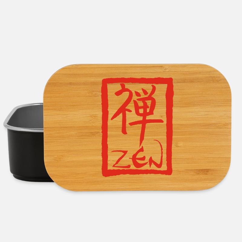 Das Wort Zen auf Japanisch (rot) - Lunch Box - Schwarz