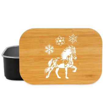 Edles Islandpferd Tölt Eiskristalle Damen Mädchen - Lunch Box - black - Front