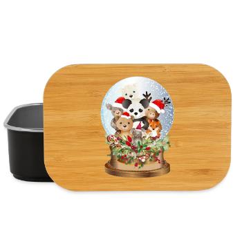 Belle boule à neige nostalgique avec peluches - Boîte à goûter - noir - Devant