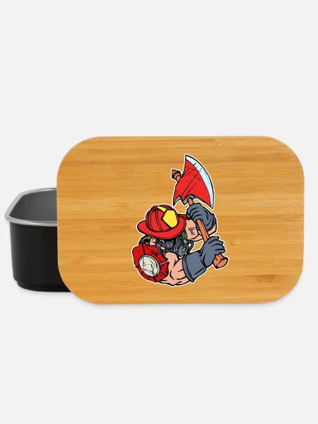 Feuerwehr Brandschutz Lebensretter Feuerwehrmann - Lunch Box - Schwarz