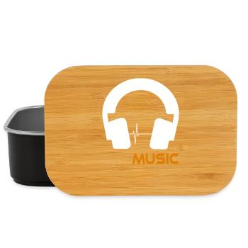 Musikwellen-Headset-Logo - Lunch Box - Schwarz - Vorne