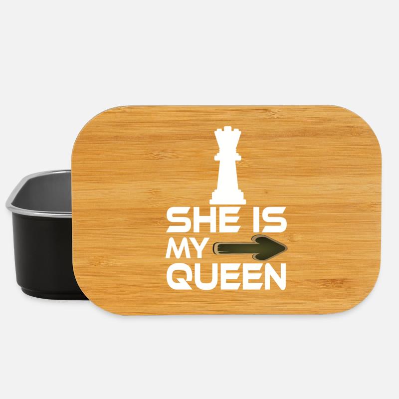 Elle est mon amante d’échecs de texte Queen - Boîte à goûter - noir