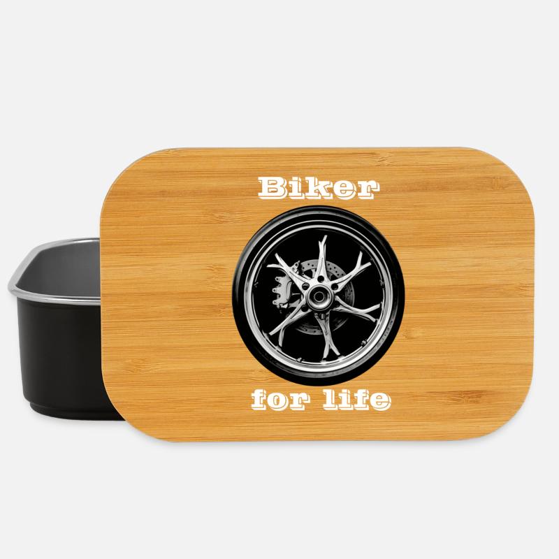 Biker for Life white - Lunch Box - black