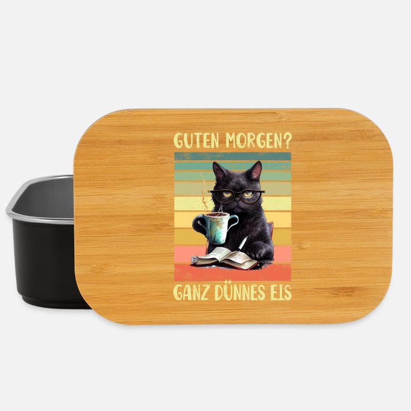 Schwarze Katze Morgenmuffel - Lunch Box - Schwarz
