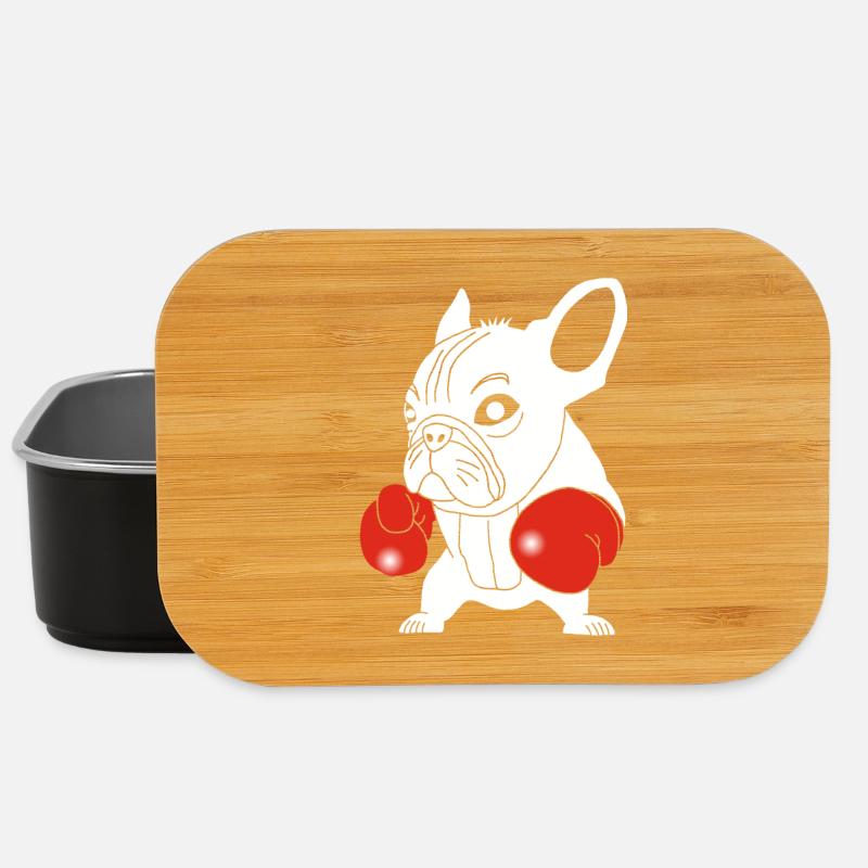 Chien blanc boxeur - Boîte à goûter - noir