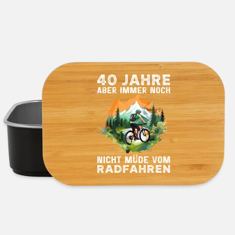 Fahrradfahrer 40 Geburtstag Radfahrer Spruch - Lunch Box - Schwarz