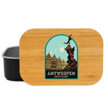 Picturesque illustration of the Grand Place - Lunch Box - black - Front