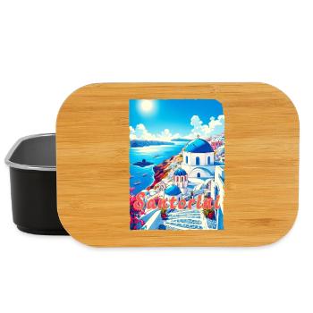 Grèce, souvenirs, vacances, Santorin - Boîte à goûter - noir - Devant