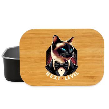 Siamese Cat Siamese Cat Next Level Suit Gift - Lunch Box - black - Front