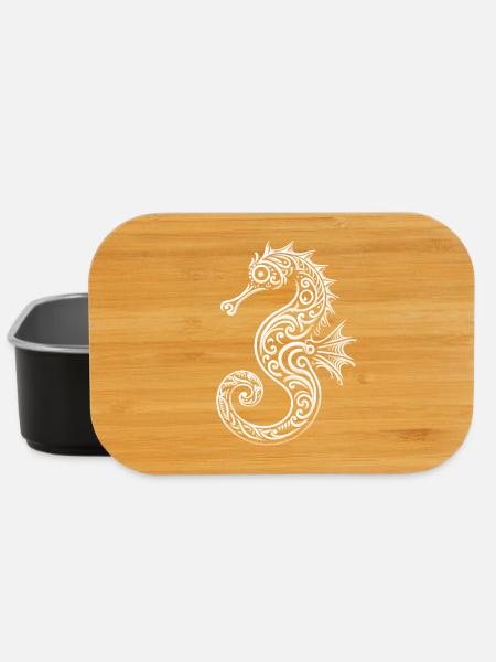 Tribal style seahorses for sea lovers - Lunch Box - black