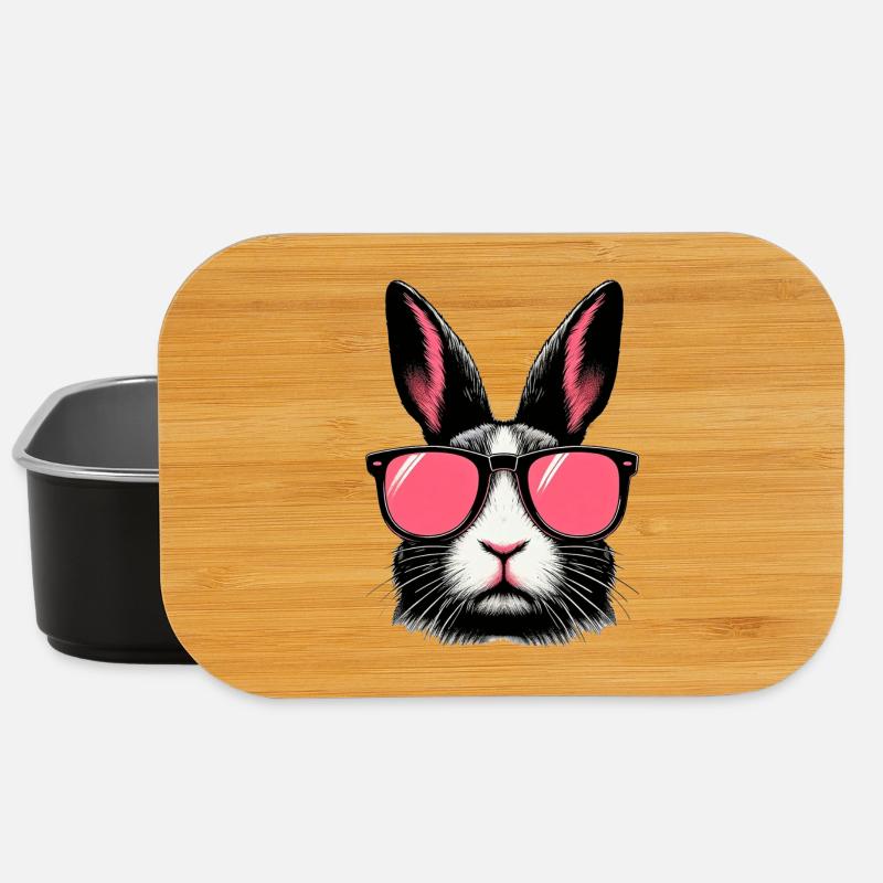 Kaninchen mit Sonnenbrille - Lunch Box - Schwarz