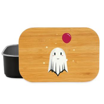 Happy Halloween Ghost with Balloon - Lunch Box - black - Front