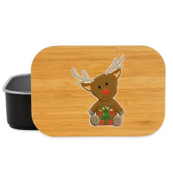Niedlicher Rentier Weihnachtsmotiv - Lunch Box - Schwarz - Vorne