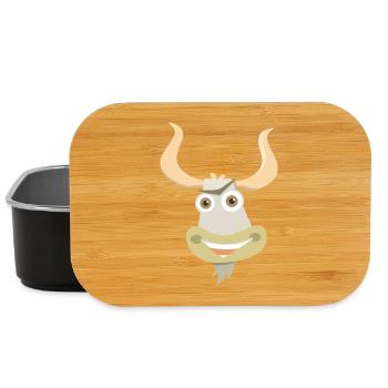 Fröhliche Illustration eines Yakkopfes - Lunch Box - Schwarz - Vorne