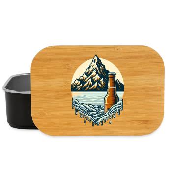 Summit lake with beer bottle - Lunch Box - black - Front