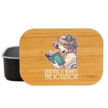 Book Books Reading Wife Solution Funny Gift - Lunch Box - black - Front