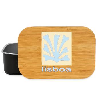 Lisboa Palmenblatt Blau Retro - Lunch Box - Schwarz - Vorne
