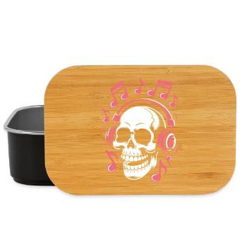 Skull with Headphones Music Art - Lunch Box - black - Front