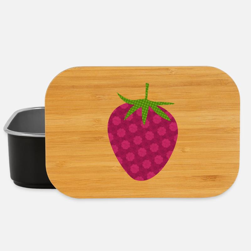 Erdbeere Muster süß Obst Frucht Kinder Bio - Lunch Box - Schwarz