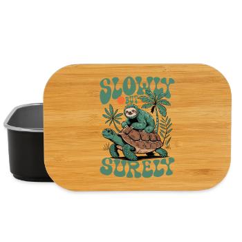 Langsam aber sicher Schildkröte und Faultier - Lunch Box - Schwarz - Vorne