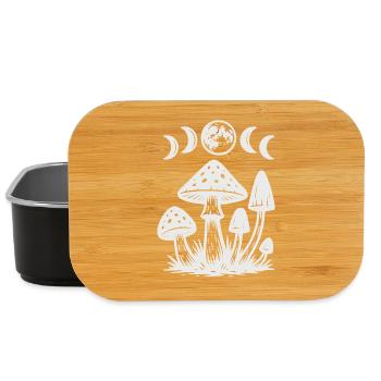 Mushroom Nacht Mythos Design, Mondphasen, Gothic - Lunch Box - Schwarz - Vorne