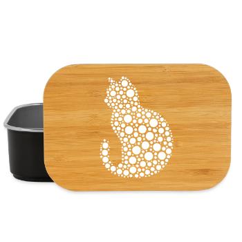 Dot Art Cats Silhouette for Cat Lovers - Lunch Box - black - Front