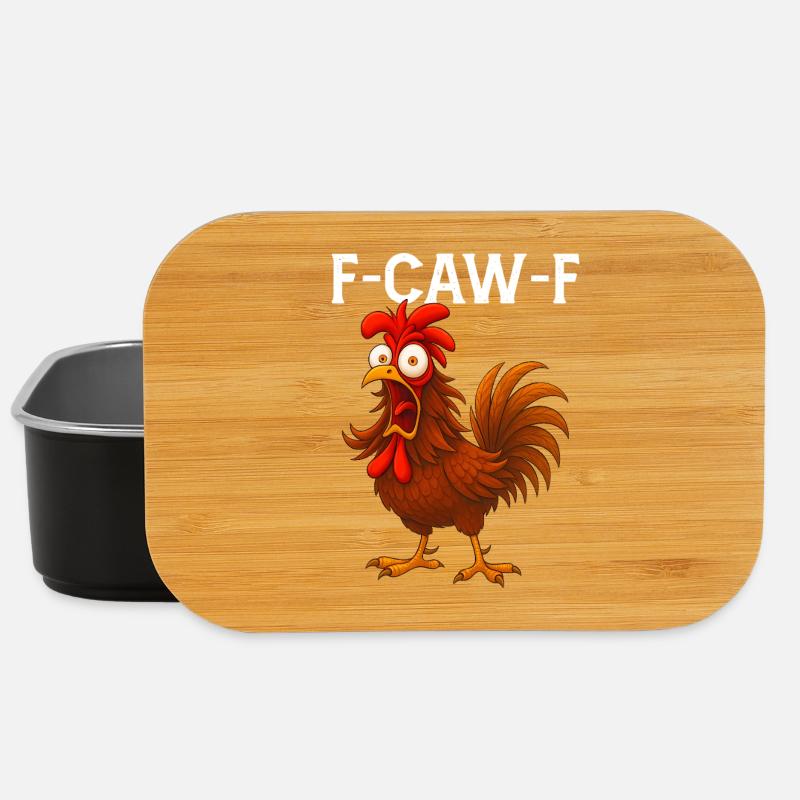 F-Caw-F Funny Screaming Rooster Chicken Meme - Lunch Box - Schwarz
