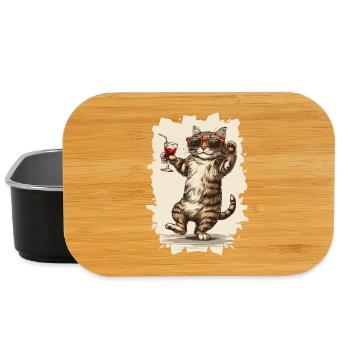 Party Cat :) - Lunch Box - black - Front