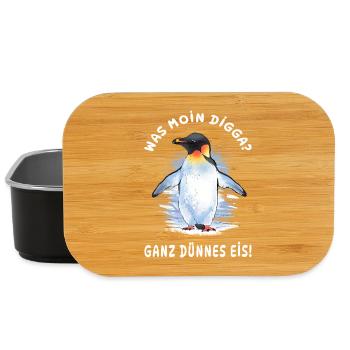 Kaiserpinguin - Was Moin Digga? Ganz Dünnes Eis  - Lunch Box - Schwarz - Vorne