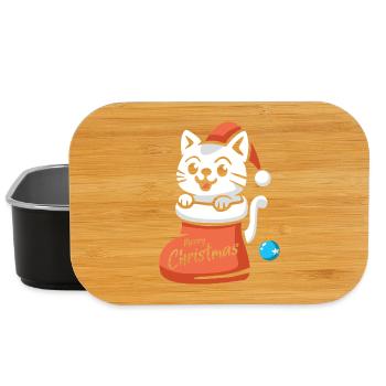 Weihnachtskatze Merry Christmas Cartoon - Lunch Box - Schwarz - Vorne