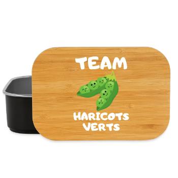 Food Humor Green Bean Vegetable Team Bean - Lunch Box - black - Front