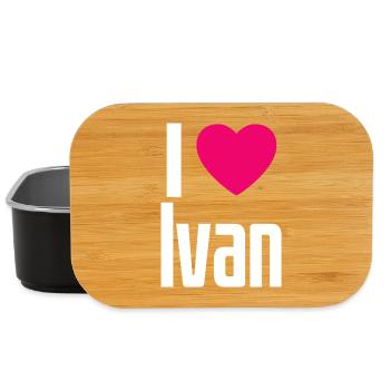 I Love Ivan Pinkes Herz Ich liebe Ivan - Lunch Box - Schwarz - Vorne
