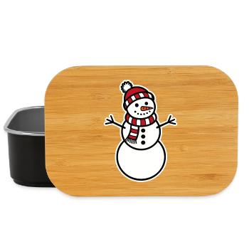 bonhomme de neige - Boîte à goûter - noir - Devant