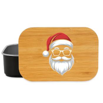 Santa mit Brille Nerdige Weihnacht - Lunch Box - Schwarz - Vorne