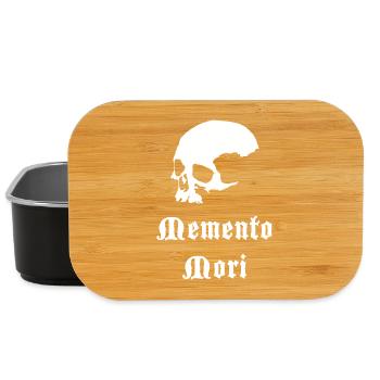 Estampe gothique de crâne Memento Mori - Boîte à goûter - noir - Devant