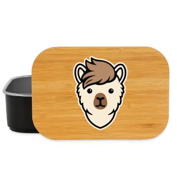 Minimal Alpaka Icon – Clean Streetwear Design - Lunch Box - Schwarz - Vorne