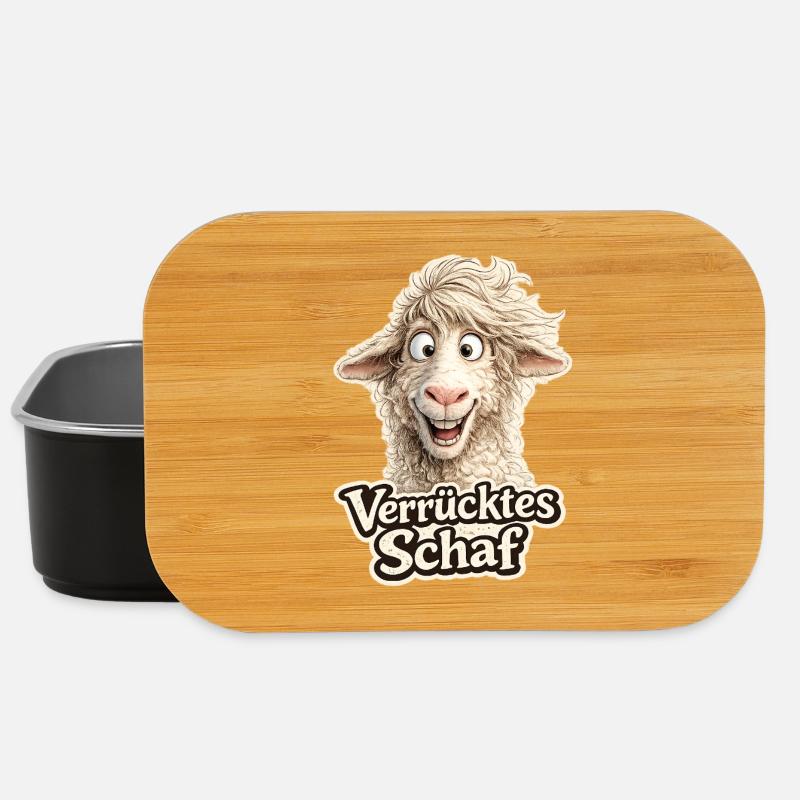Crazy Sheep Motif - Lunch Box - black