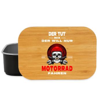 He doesn't do anything, he just wants to ride a motorcycle - Lunch Box - black - Front