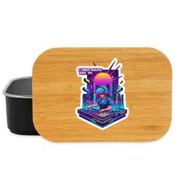 Retro Wave Cyber 90s - Lunch Box - black - Front