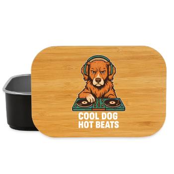 DJ Toller: Cool Dog - Hot Beats Retro Retriever - Lunch Box - Schwarz - Vorne