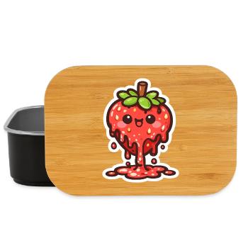 Kuschelige Erdbeer Tropfen-Charme - Lunch Box - Schwarz - Vorne