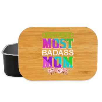 World's Badass Mom – Mutiges, florales Muttertagsgeschenk - Lunch Box - Schwarz - Vorne