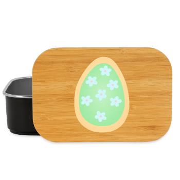 Motif d’œufs floraux pastel - Boîte à goûter - noir - Devant
