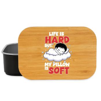 Sleep Cloud Life is Hard My Pillow Soft - Lunch Box - black - Front