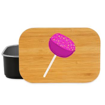 Pink Süßigkeiten Lolli Kinder Kind  - Lunch Box - Schwarz - Vorne