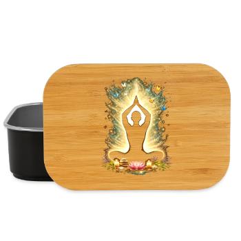 Yoga Achtsamkeit Energie Silhouette Design - Lunch Box - Schwarz - Vorne